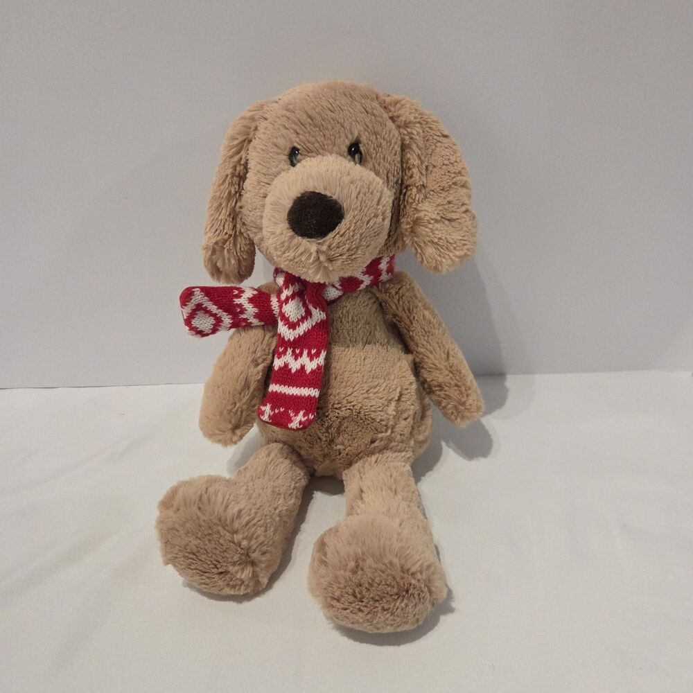 Aurora Bella the Golden Dog Plush with Scarf 14" Stuffed Christmas